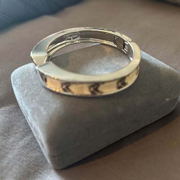 Stella & Dot Snakeskin Leather Bracelet Silver tone - Picture 4 of 6